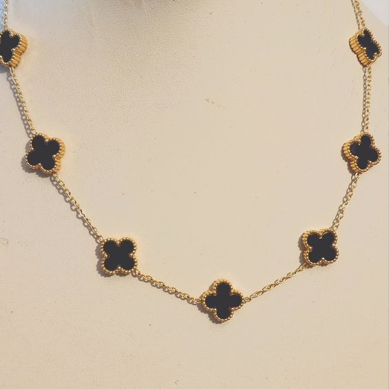 CLOVER | ZWART KETTING