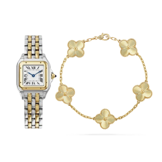 HORLOGE GOUD/ZILVER + CLOVER DUO